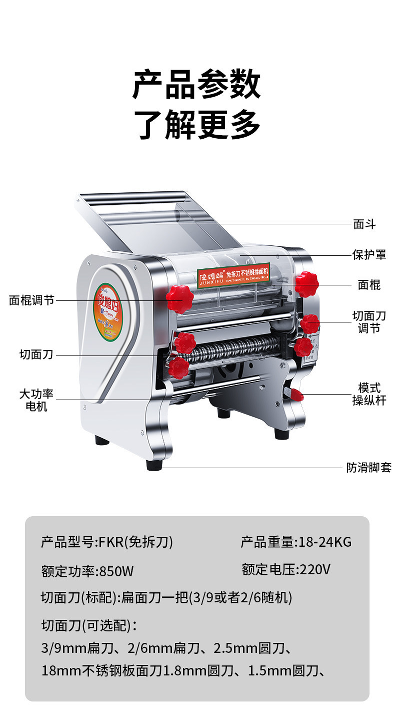 Electric pasta maker, fully automatic, all-copper motor