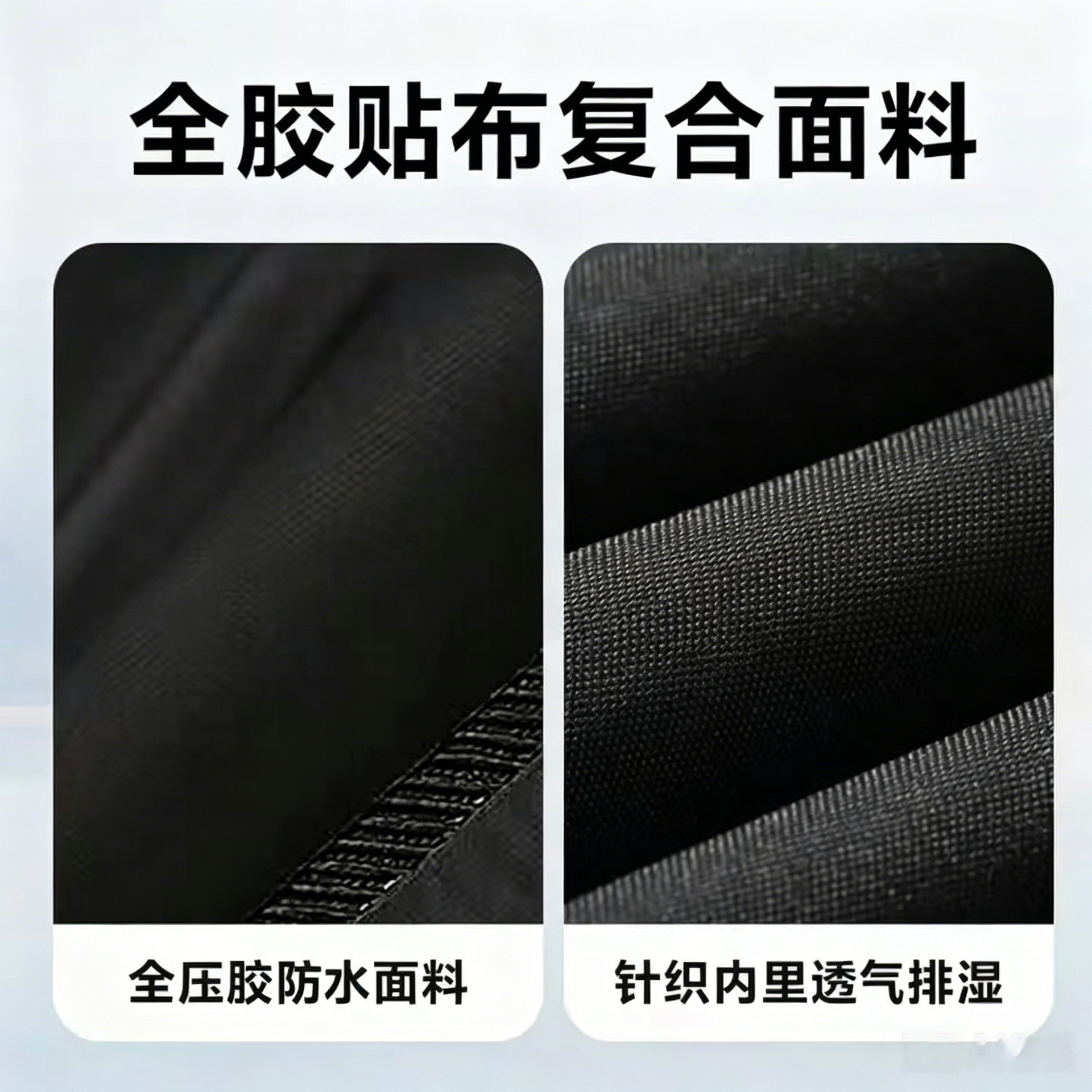 Two-piece raincoat suit, reflective, heavy-duty, motorcycle suitable