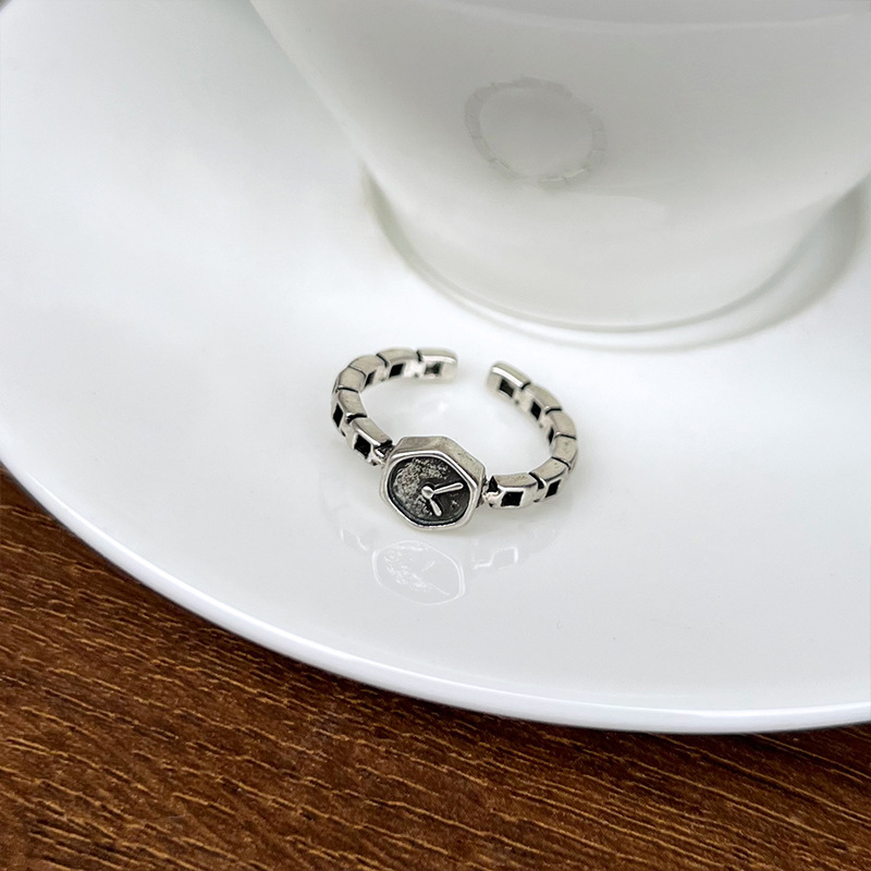 925er Silberring Damen, verstellbar offen