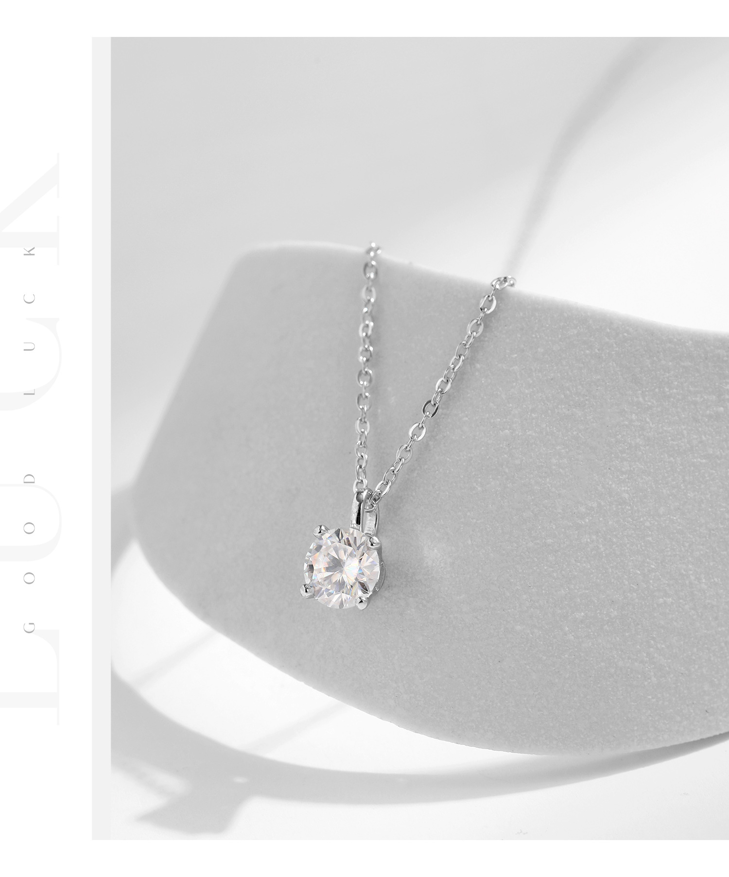 MODIAN 1 Carat Moissanite Silver Necklace