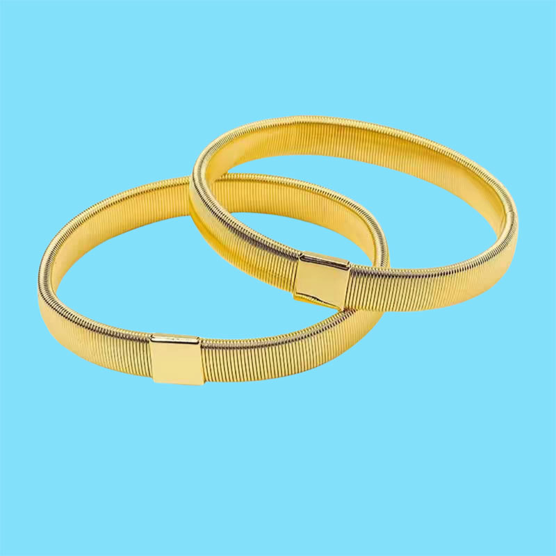 Men and women elastic metal bracelets, adjustable arm bands, non-slip