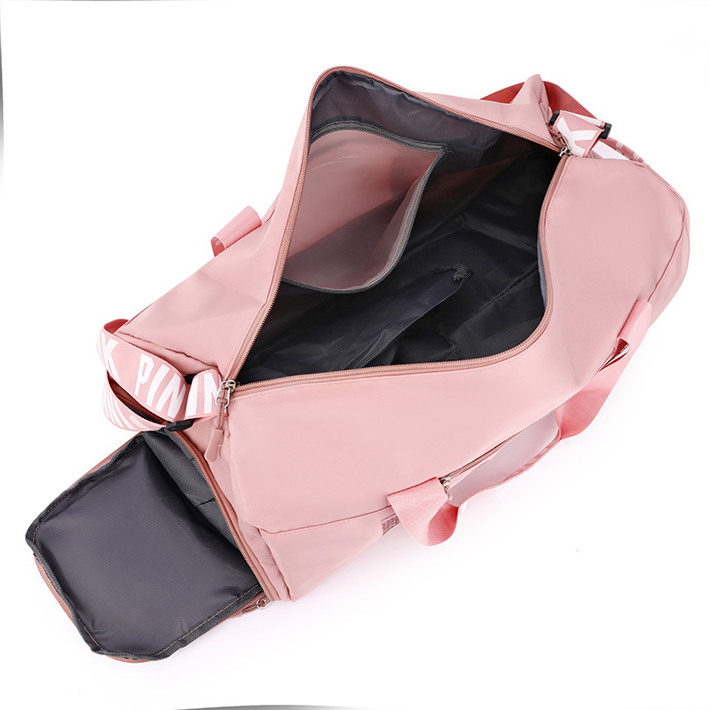 Women's sequin crossbody bag with shoe compartment, dry-wet separation