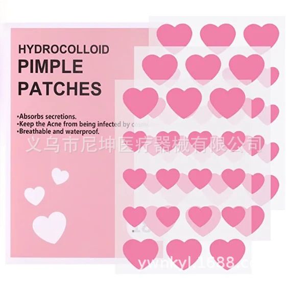 Pembe hidrokolloid sivilce bandı, şeffaf