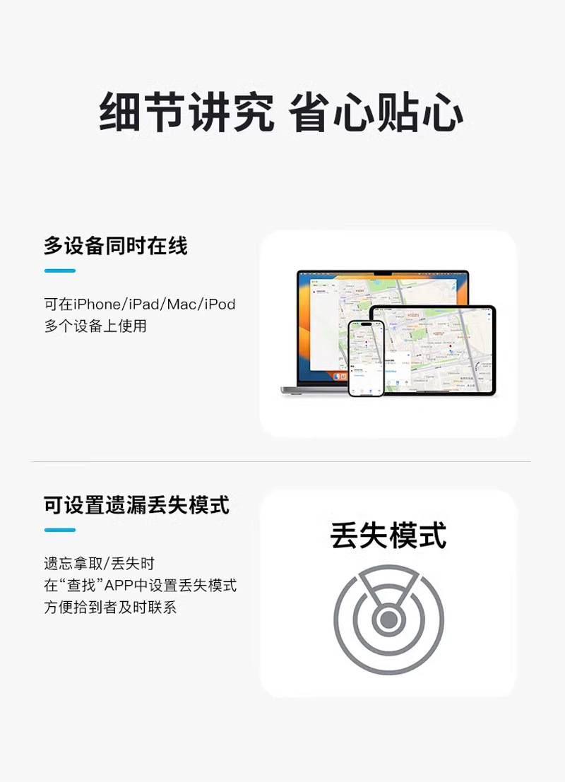 Findmy smart tracker for keys, pets and valuables