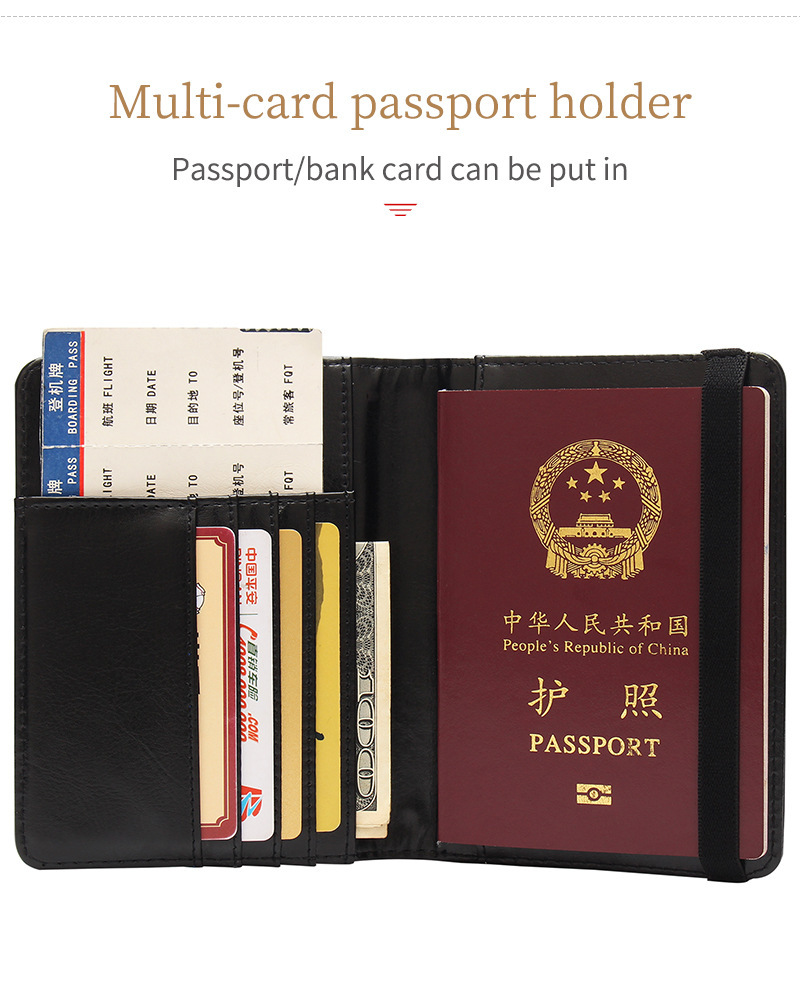 RFID-protected passport holder with multi-card slots