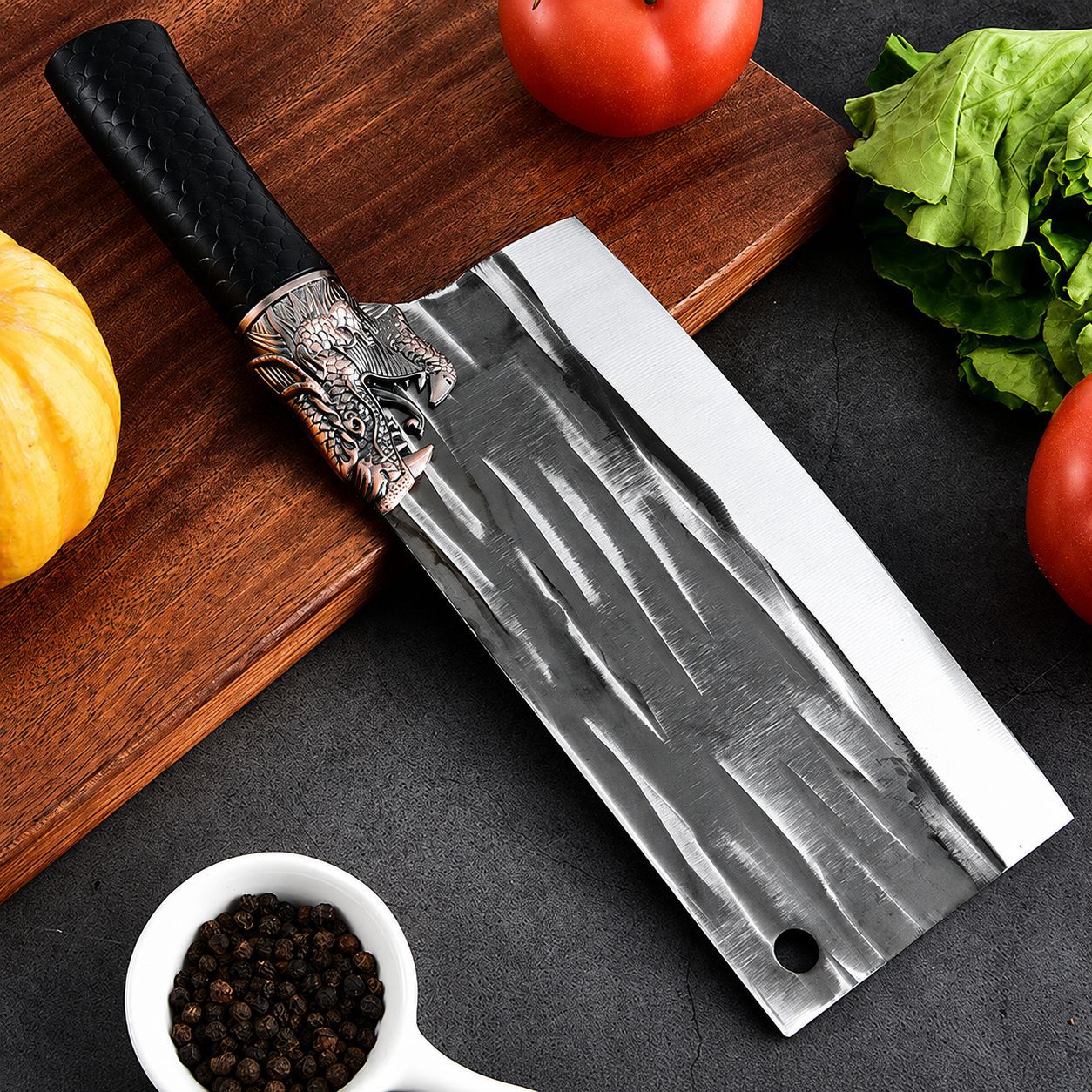 Geschmiedete Küchenmesserset, Fleisch- und Hackbeil