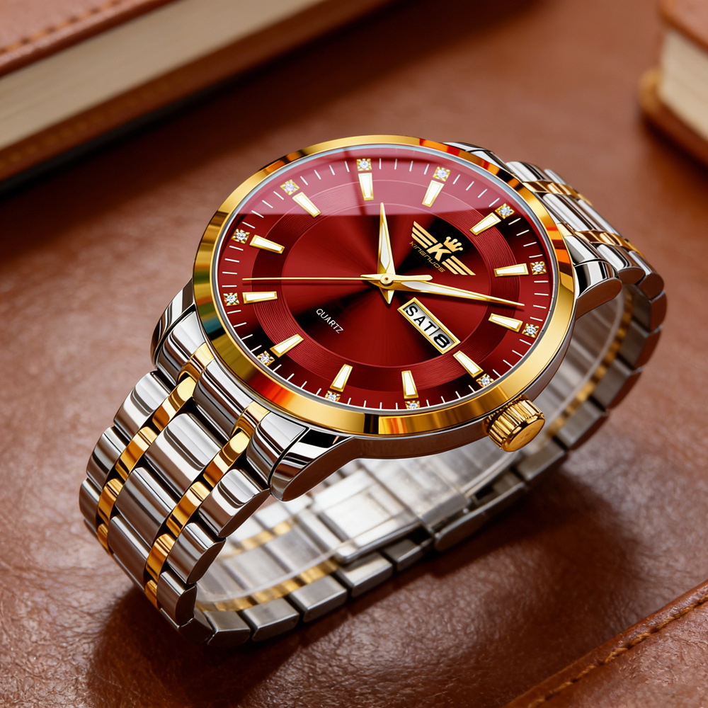 Men's Automatic Dual Calendar Watch Waterproof Luminous