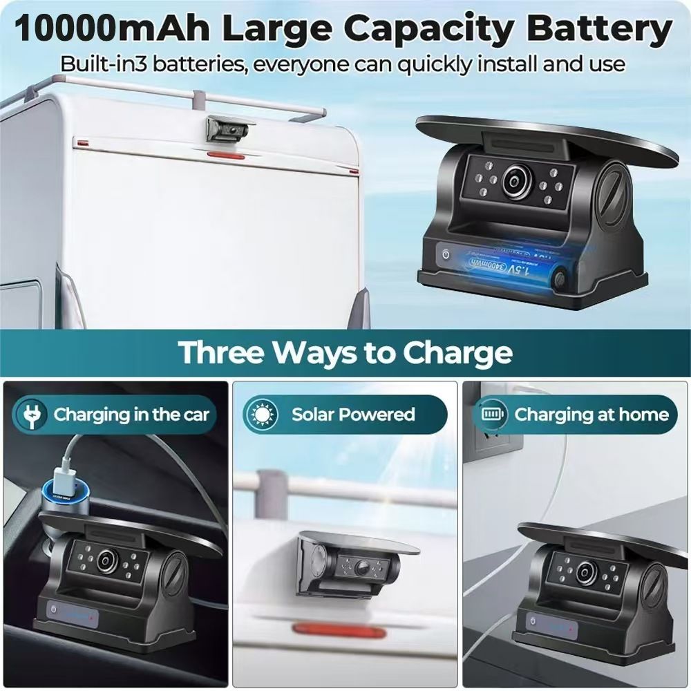 Autokamera, 7 Zoll, 2K, BSD, AI-Technologie, Sonnenenergie