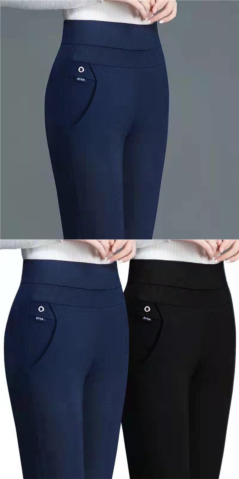 Yüksek Bel Esnek Düz Paça Kadın Uzun Pantalonu