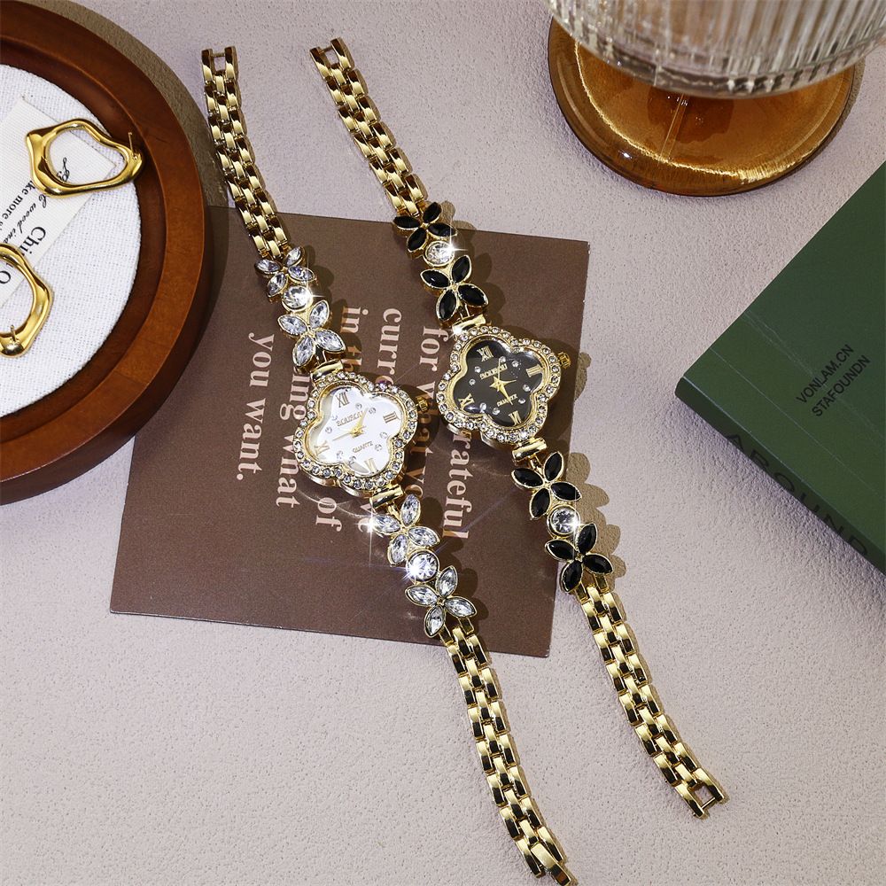 Luxus-Damenuhr mit Kleeblatt-Design