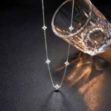 999 Silver Square Sugar Necklace Women Lightweight Luxury