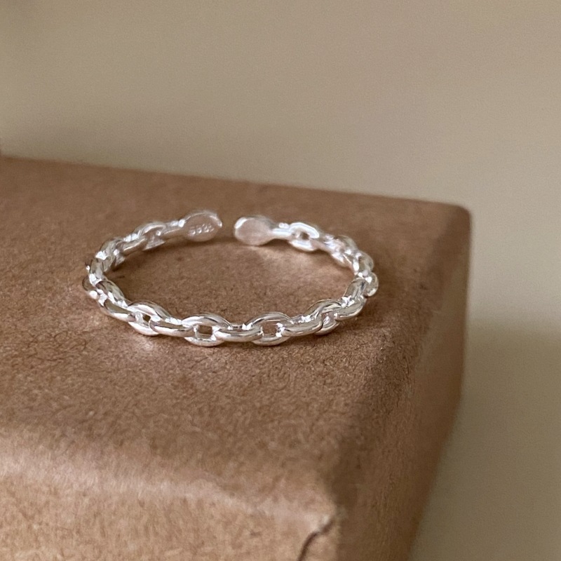 S925 sterling silver adjustable ring for women, vintage style