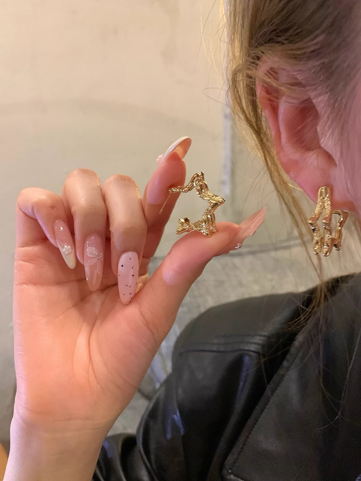 Minimalist metal pentagram küpeler kadın yeni tasarım çivi tipi