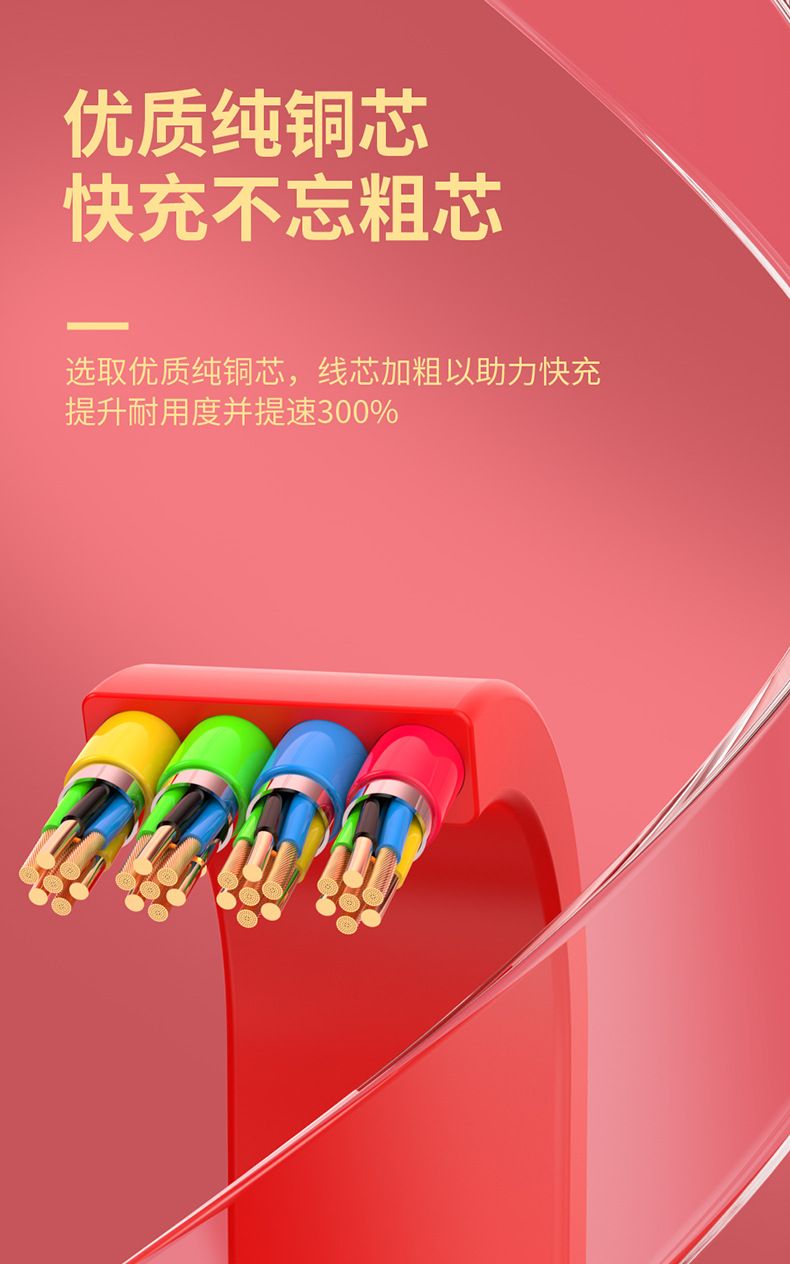 Telescopic 3-in-1 charging cable, Apple/Android/Type-C compatible