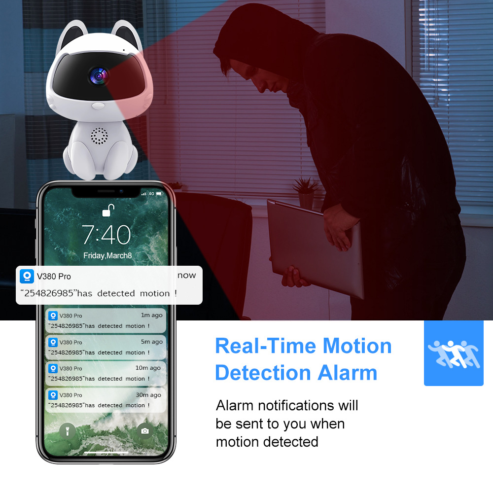 K9 wireless pet camera, HD, night vision, smart security