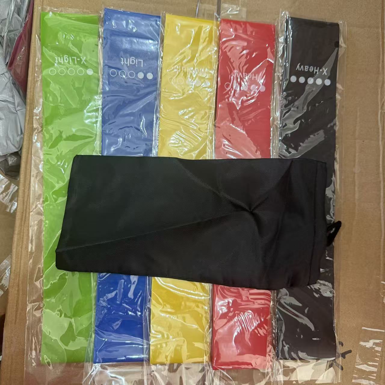 TPE弹力环康复训练阻力带 五色套装家用健身拉伸瑜伽深蹲练臀圈