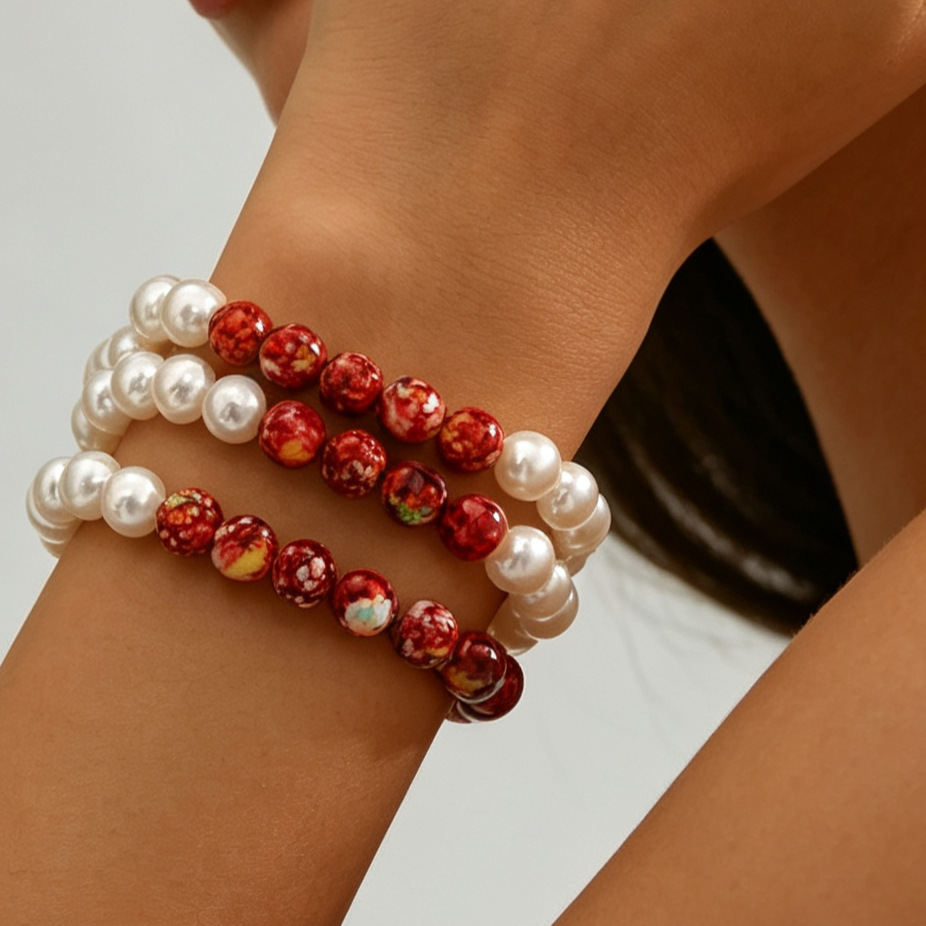 Perlenkette mit Tropfenblut-Design, Choker