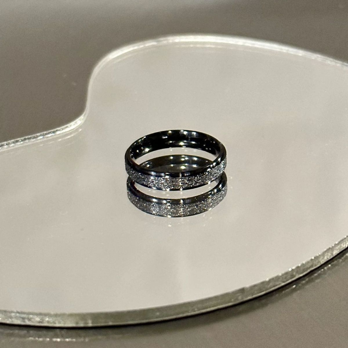 Matte black and white couple rings, premium design
