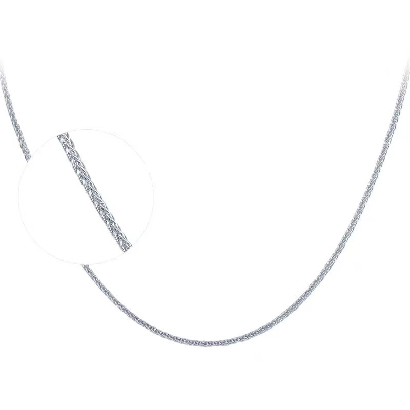 S925 sterling silver necklace, O-shaped box, snake bone chain