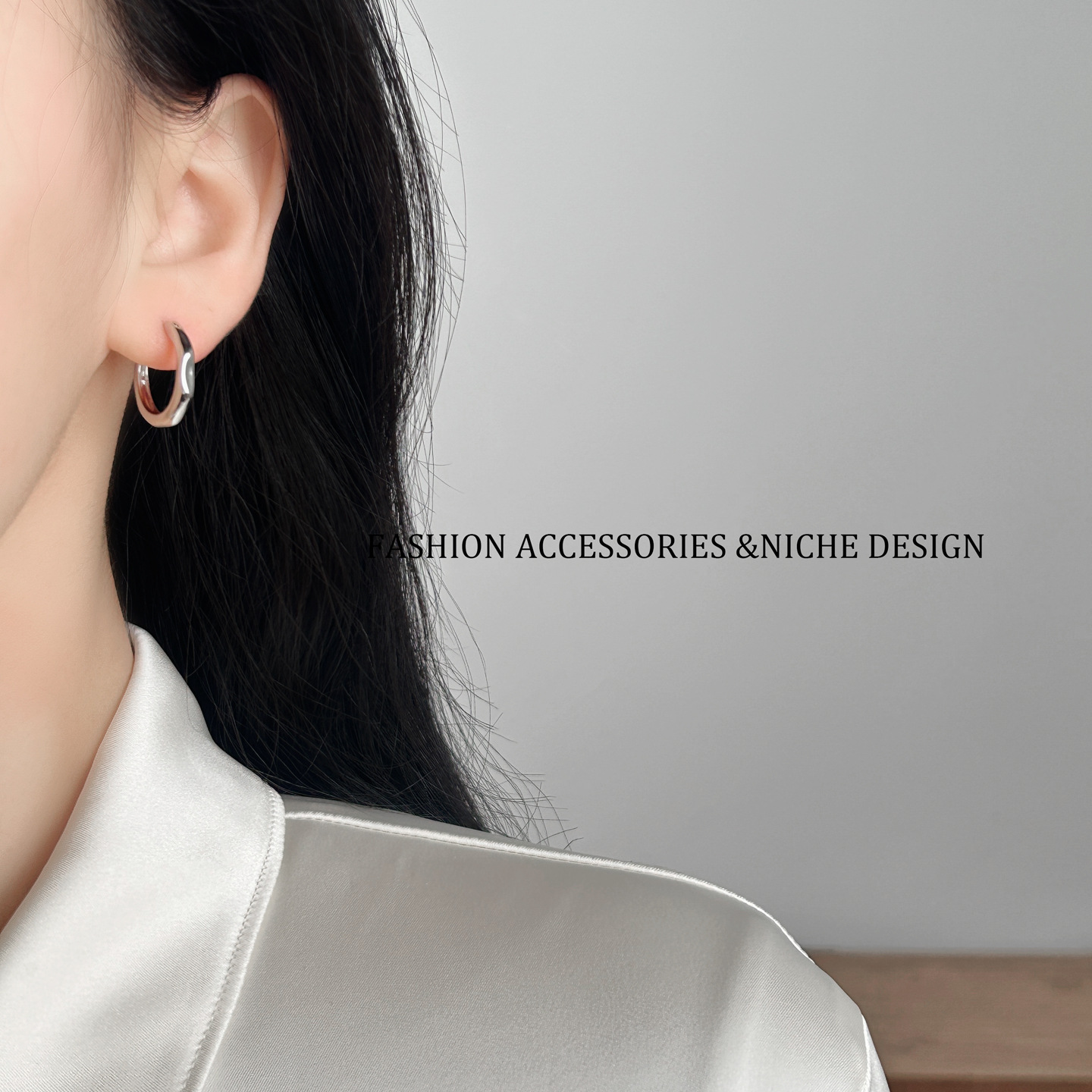 ARSIS Flowing Metal Earrings, French Style, Silver
