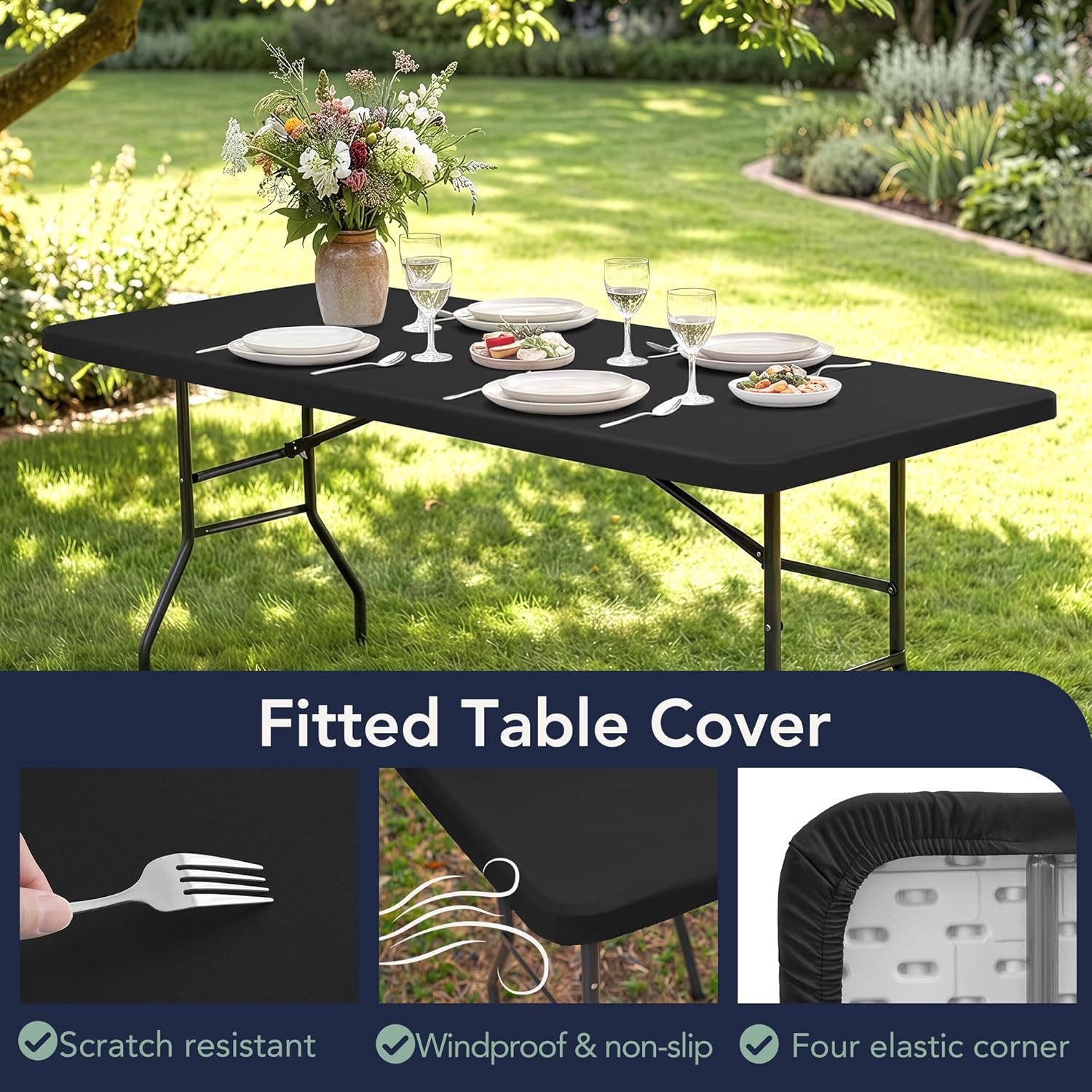 Elastic tablecloth, milk silk fabric, waterproof, machine washable
