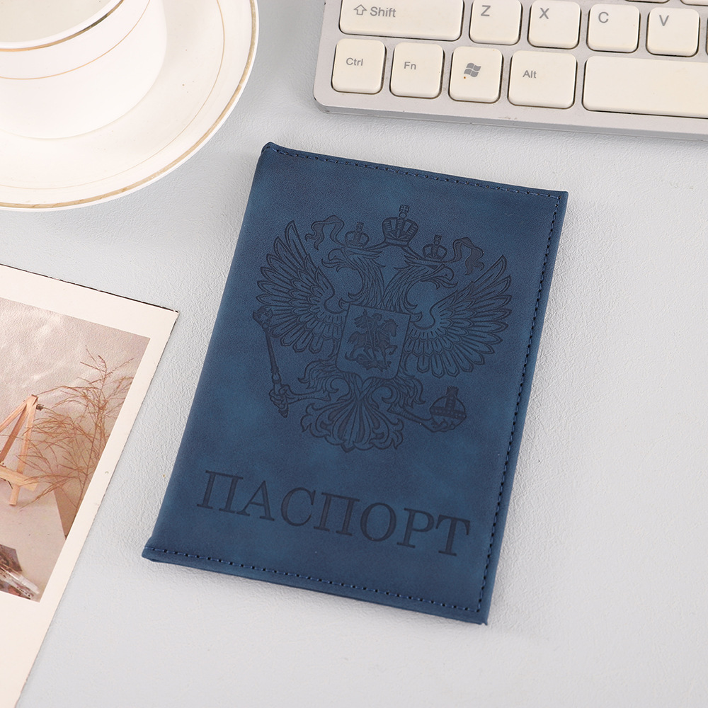 Reisepass-Brieftasche mit russischem Wappen, multifunktional