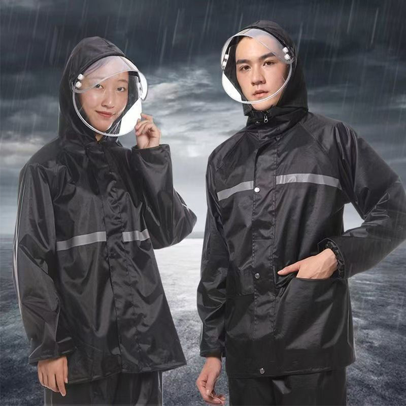 Motorcycle rain suit, two-piece, fully waterproof