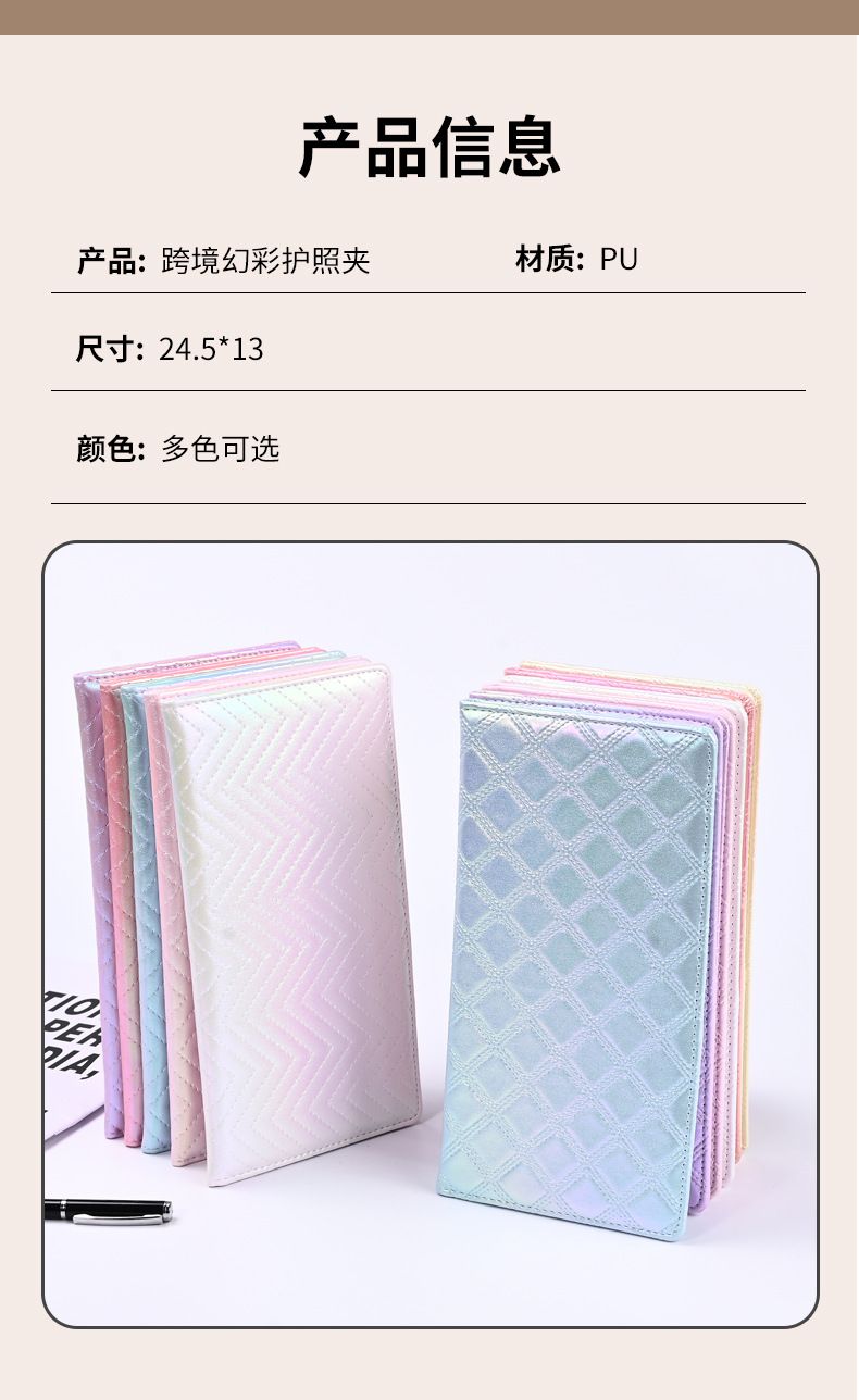 Hologram passport holder, large capacity, 3D effect
