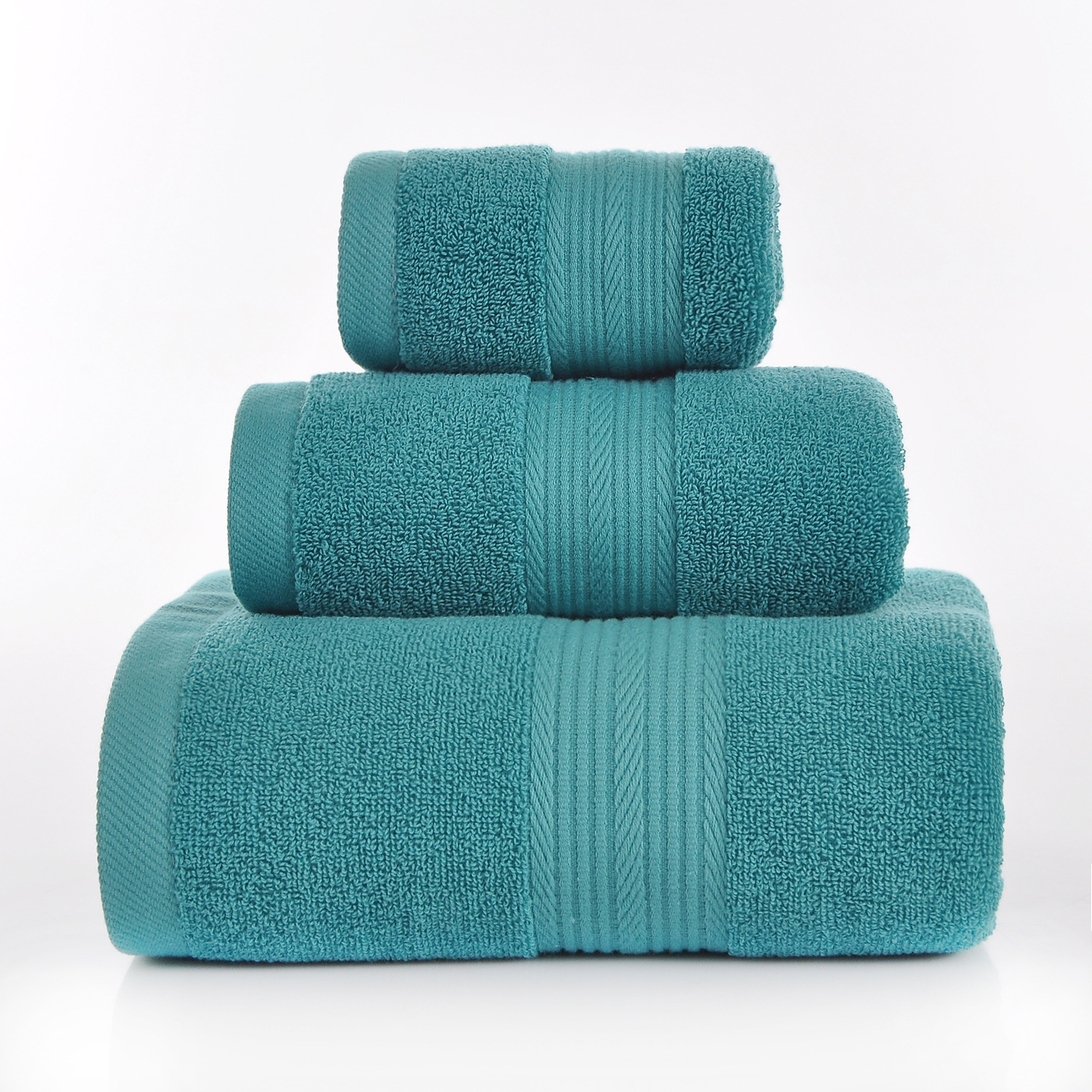 Bathroom towel set, three pieces, 100% cotton, thick and absorbent