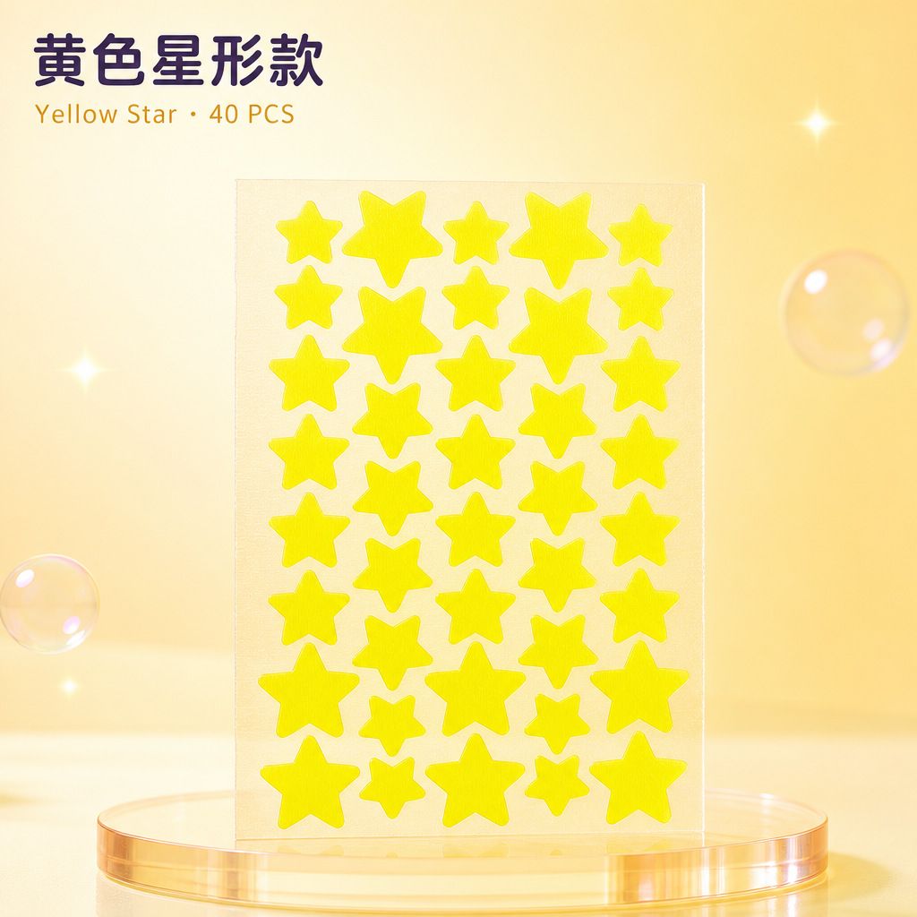 痘痘贴支持跨境水胶体材质星形祛痘贴面部护理透气遮瑕贴 40粒/版