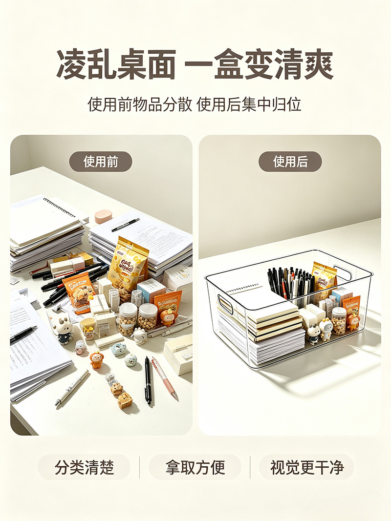 Clear Acrylic Desktop Organizer Box