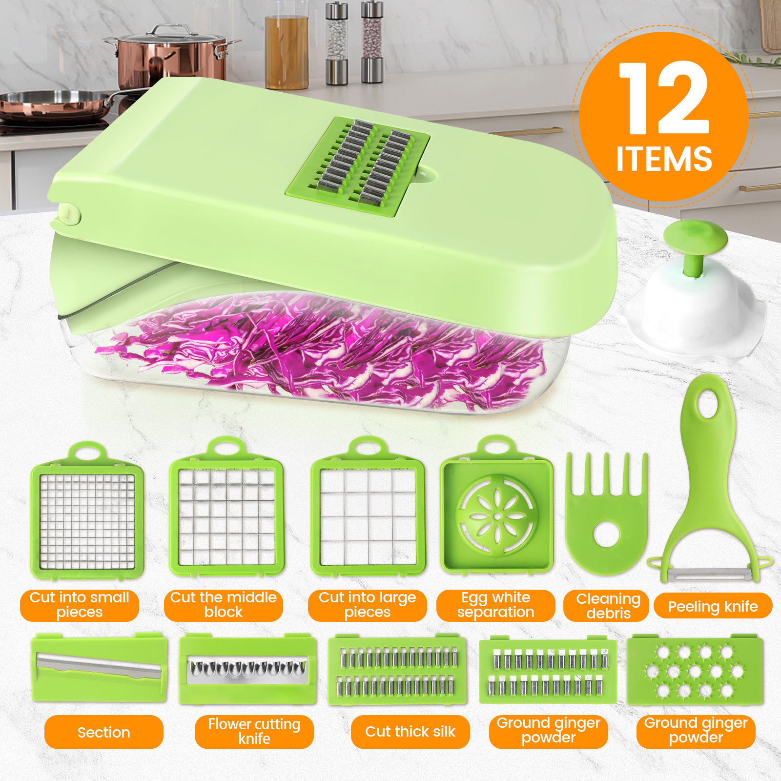 Multifunctional Vegetable Chopper Slicer Shredder