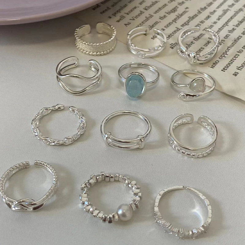 Moonstone silver ring, irregular design
