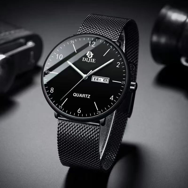 Ultra-thin mens quartz watch waterproof calendar luminous