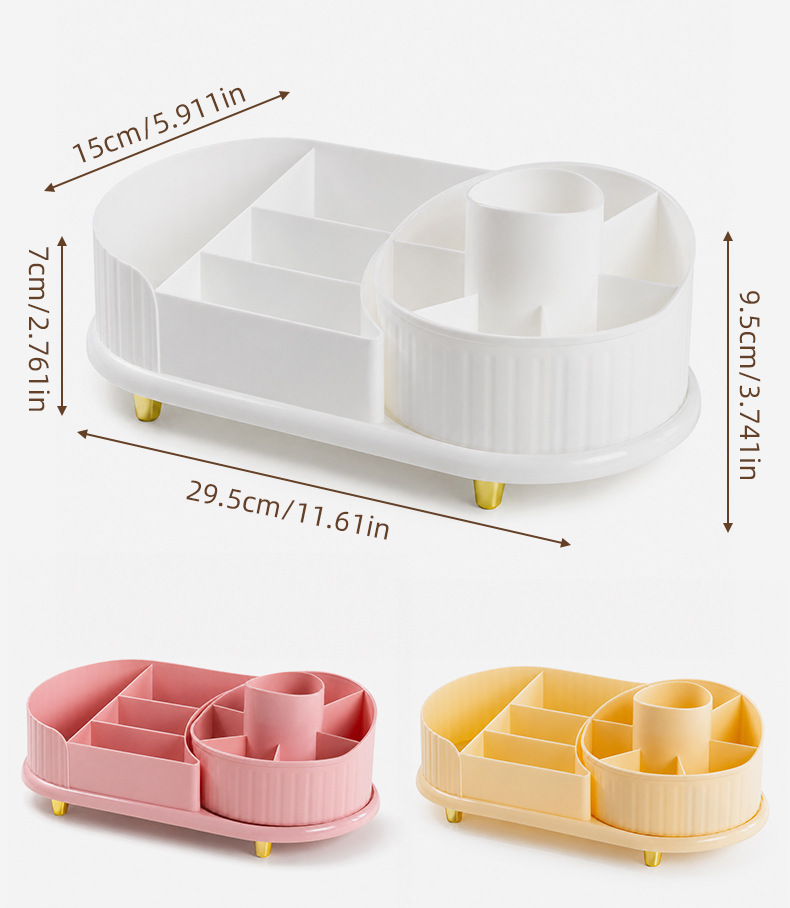 Rotating cosmetic storage organizer