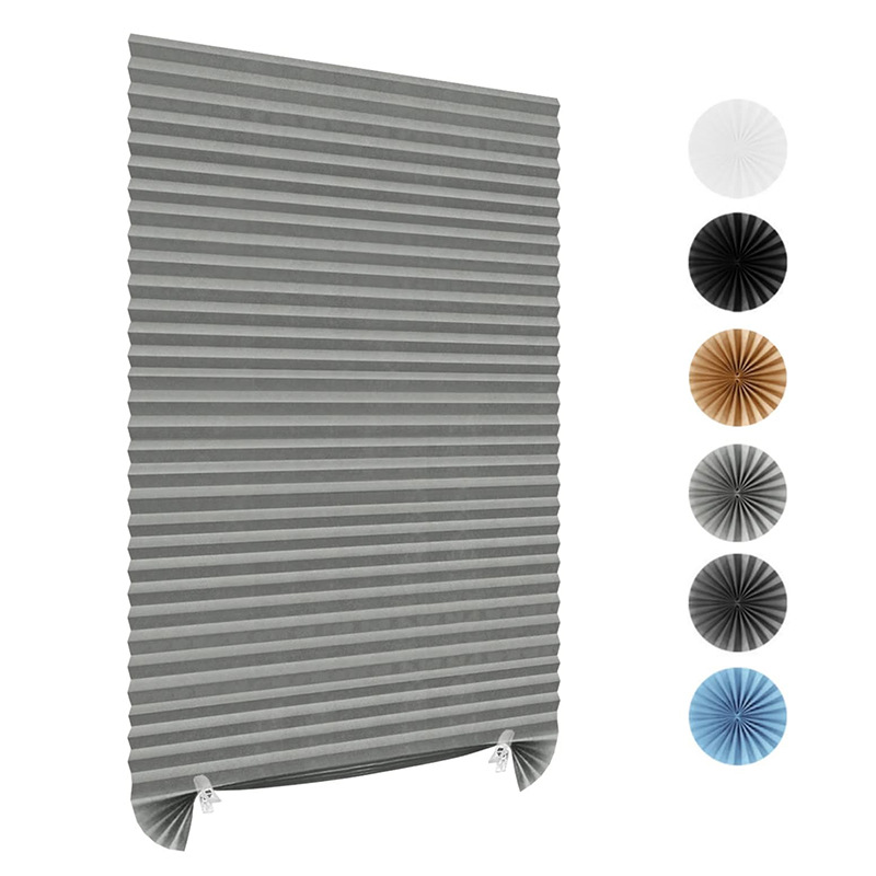 Self-adhesive pleated blind, blackout, bedroom
