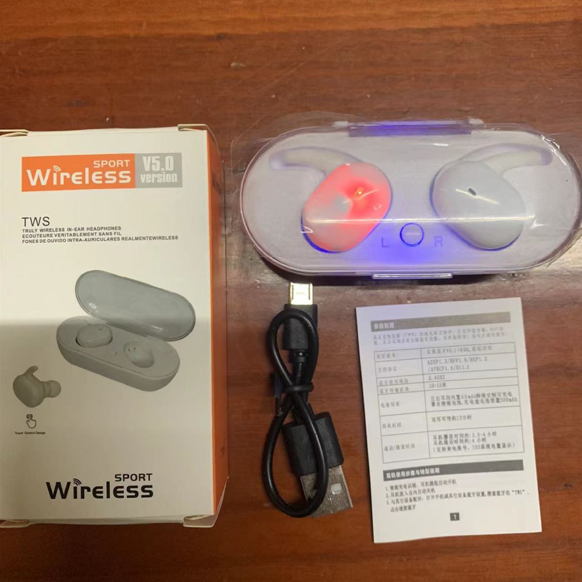 Y30/TWS-4/TWS-5 touch Bluetooth earbuds, frosted finish, power indicator