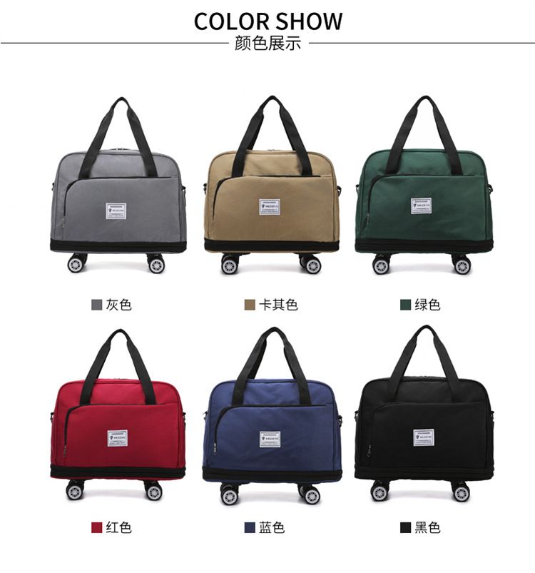 Expandable travel bag, large capacity airline luggage