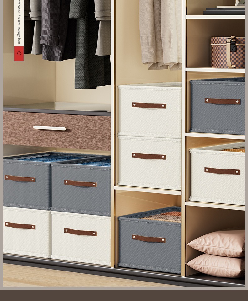 Oxford cloth storage box with drawer for clothing organization