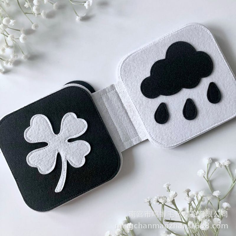 Tearproof felt book, panda pattern, baby cloth book