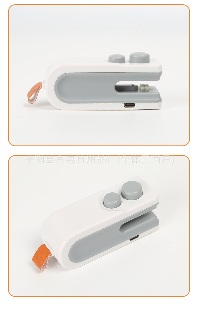 Mini portable heat sealer, rechargeable, 2-in-1 cutting and sealing