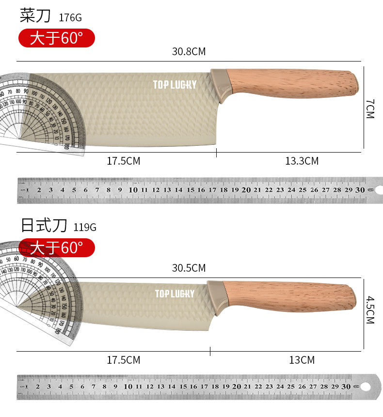Edelstahl-Küchenmesserset mit Spachtel und Bratwendel