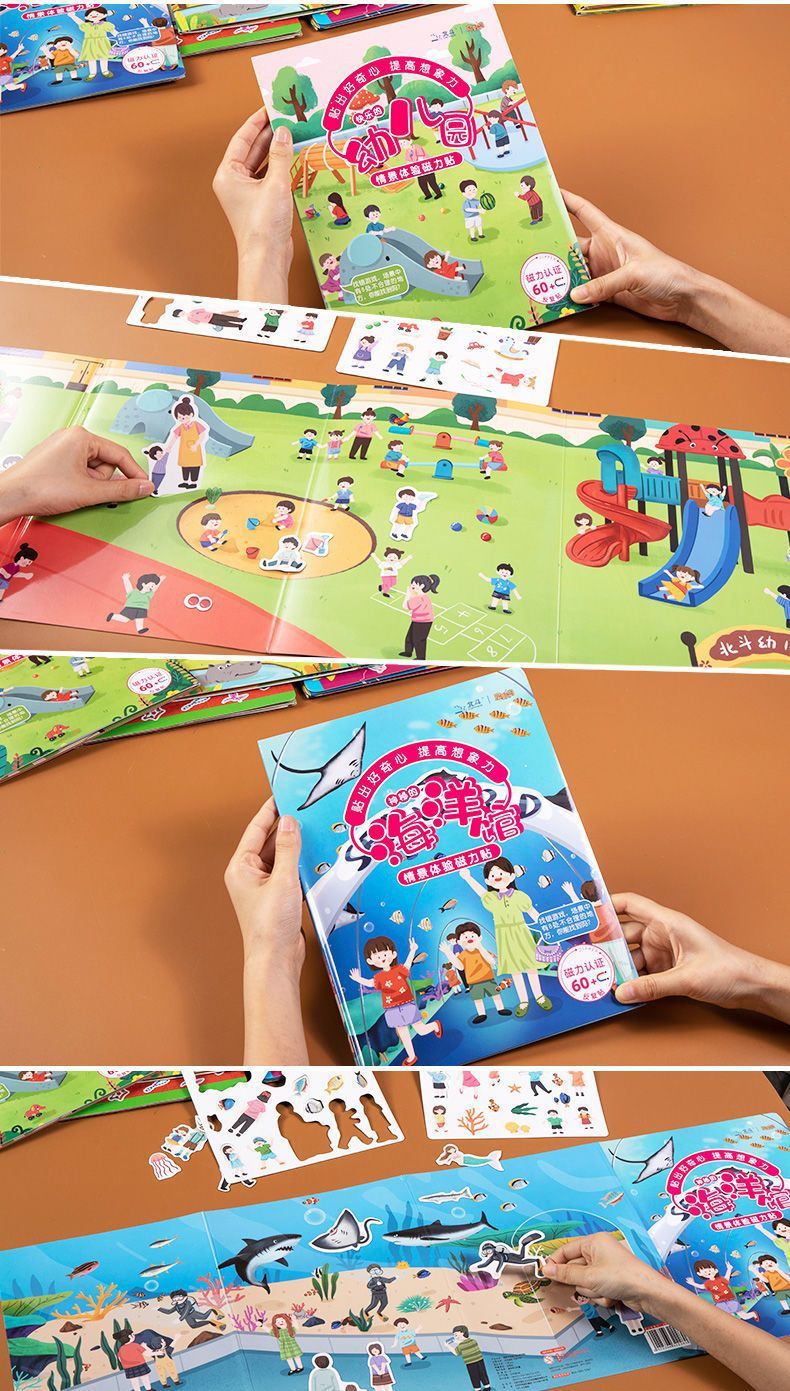 Wiederverwendbares Stickerbuch für Kinder magnetisch 2-4 Jahre