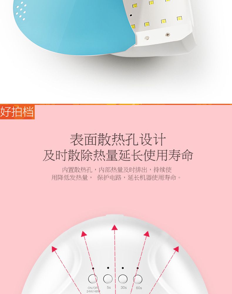 LED-Manikürelampe 48W, Automatischer Sensor