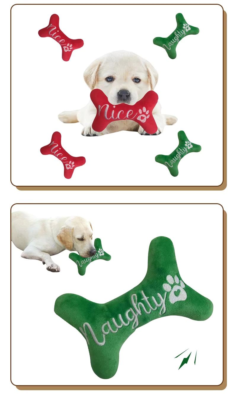 Peluş köpek oyuncağı, Noel kemik tasarımı, meyve karikatürü