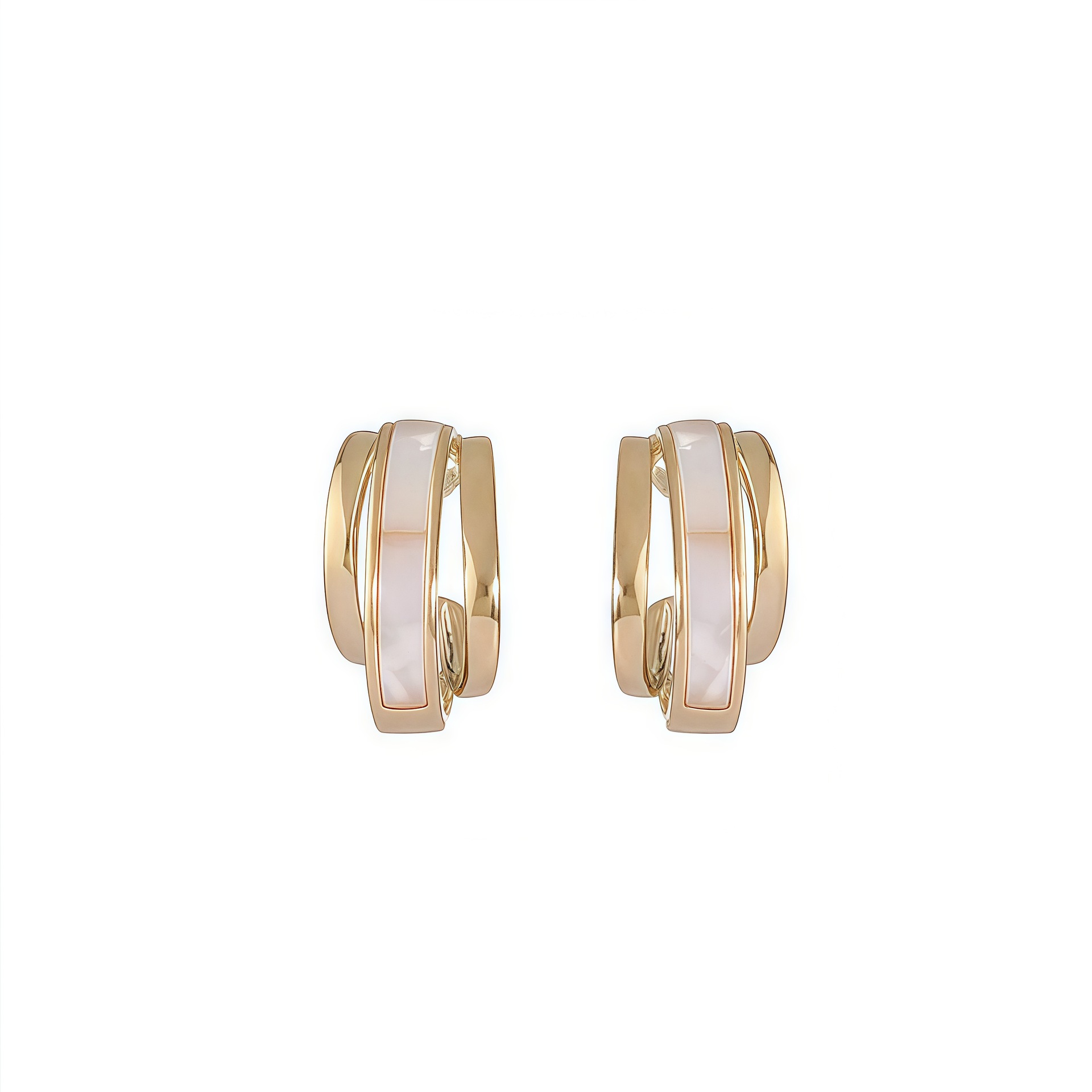 S925 Sterling Silver Mother-of-Pearl Stud Earrings for Women