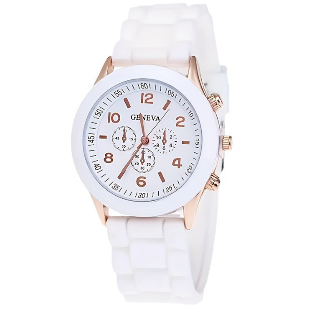 Damen-Quarzuhr mit Silikonarmband, koreanischer Stil, schlichtes Design