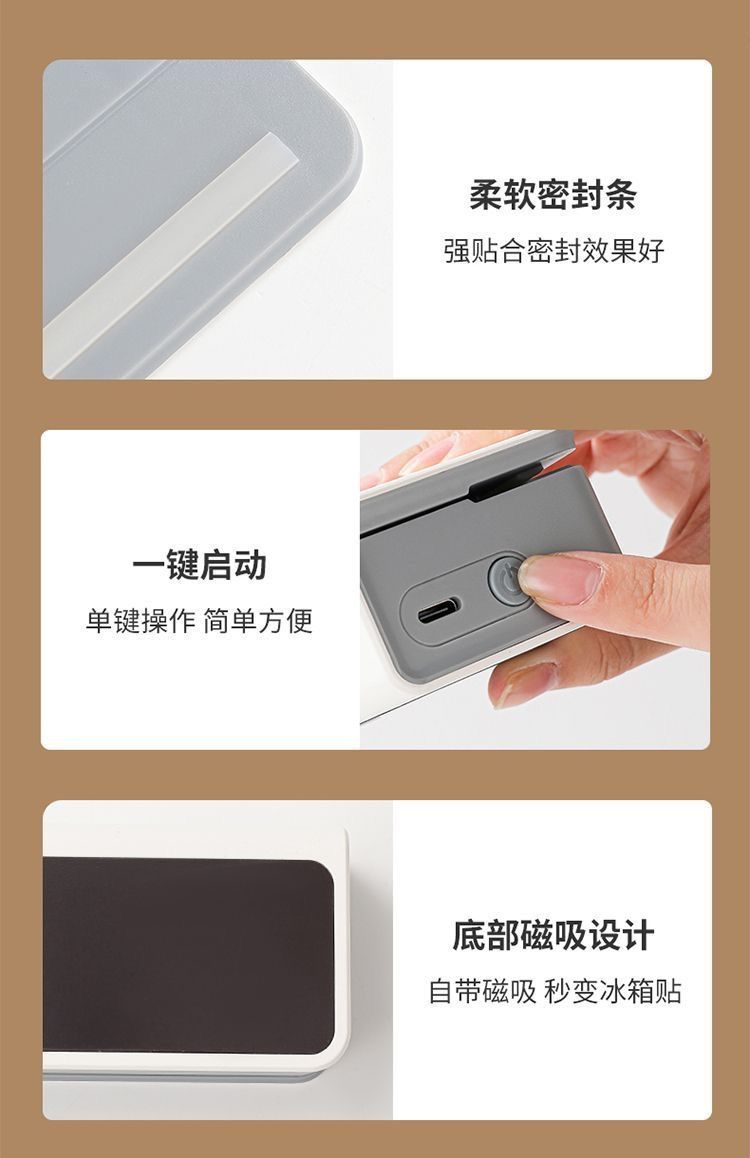 Rechargeable heat sealer for plastic bags, compact