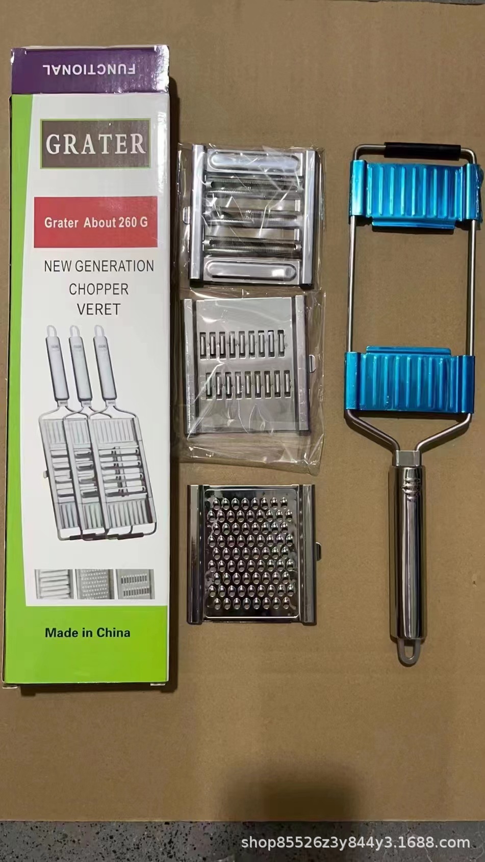 Multifunctional stainless steel grater, 4-in-1, vegetable shredding tool