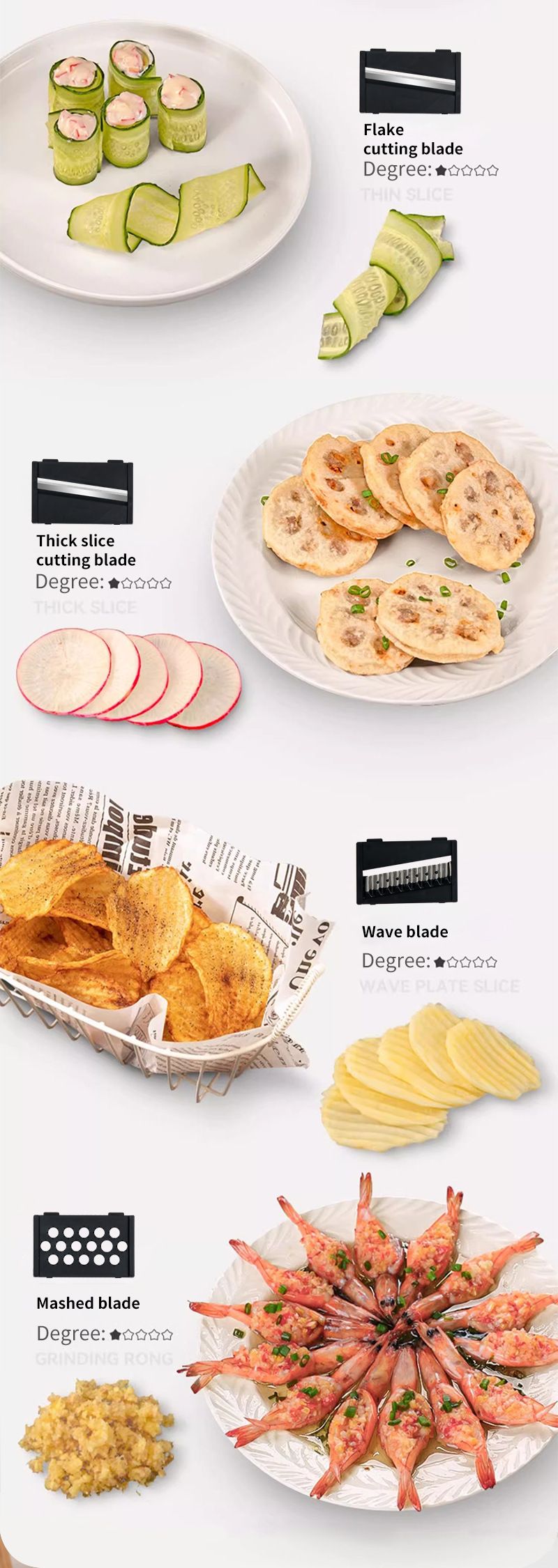 Multifunctional vegetable grater 7-in-1, slicer and cutter